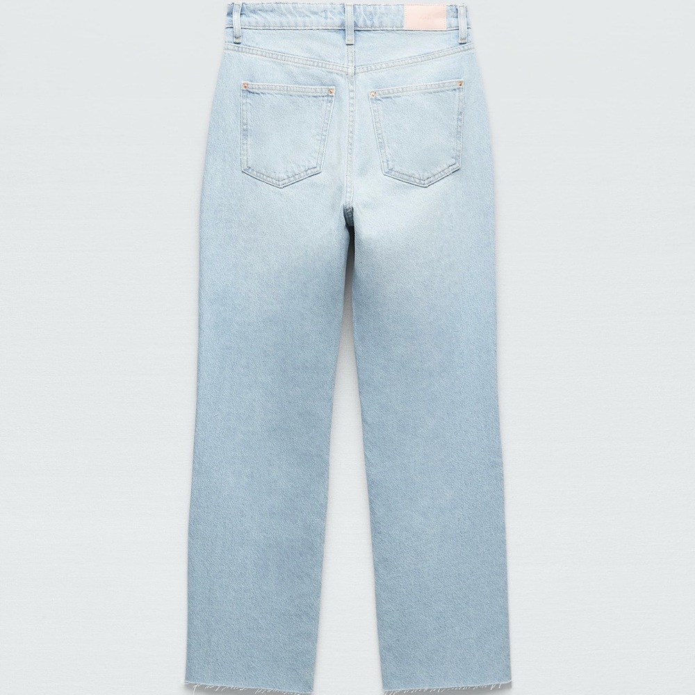 Zara Z1975 HIGH-RISE STRAIGHT JEANS light wash - Picture 7 of 14